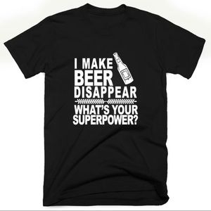 Beer superpower Graphic shirt black 100% cotton